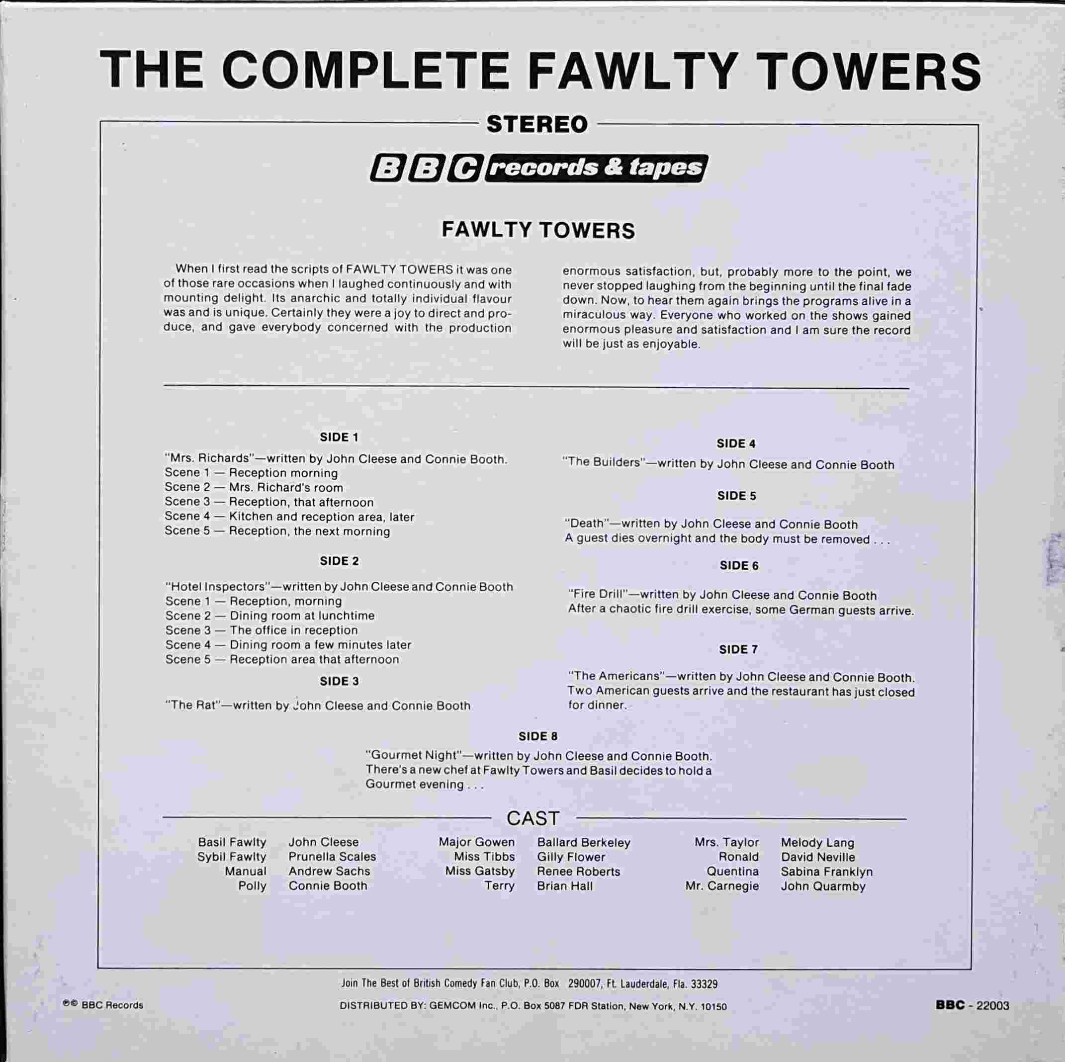 Picture of BBC - 22003 The Complete Fawlty Towers Record Collection by artist John Cleese / Connie Booth from the BBC records and Tapes library